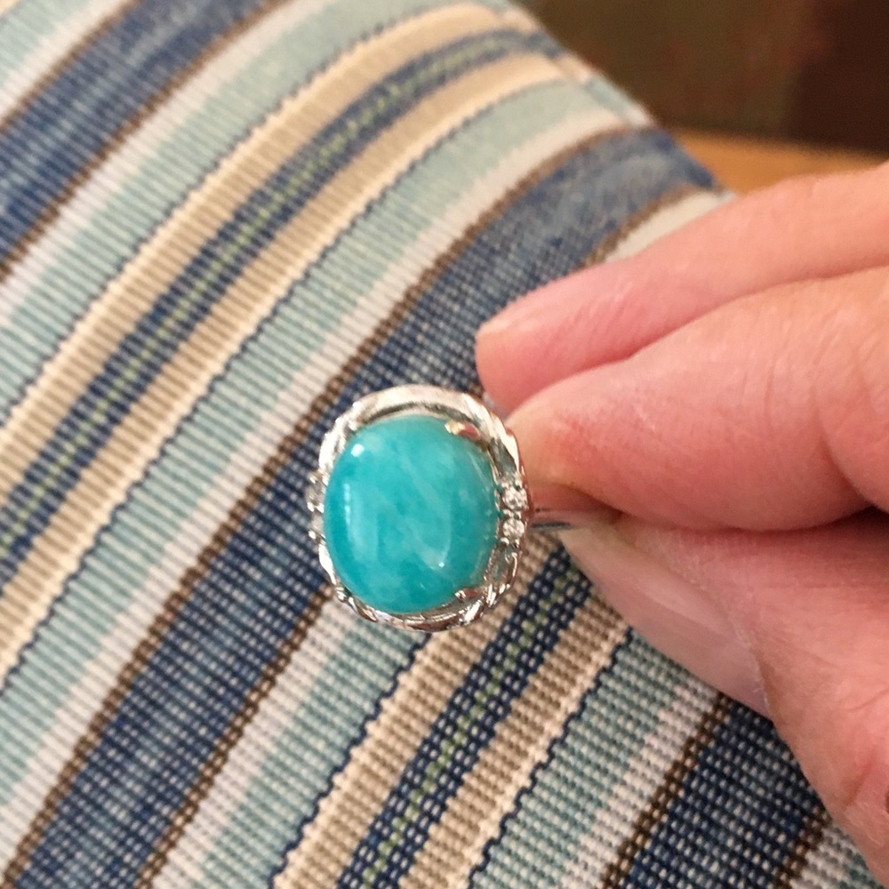 Gem Amazonite Sterling Silver Ring - image 4